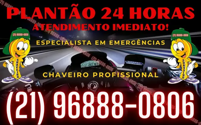 Plantão 24 Horas Atendimento Imediato Especialista em Emergências Chaveiro Profissional (21968880806)
